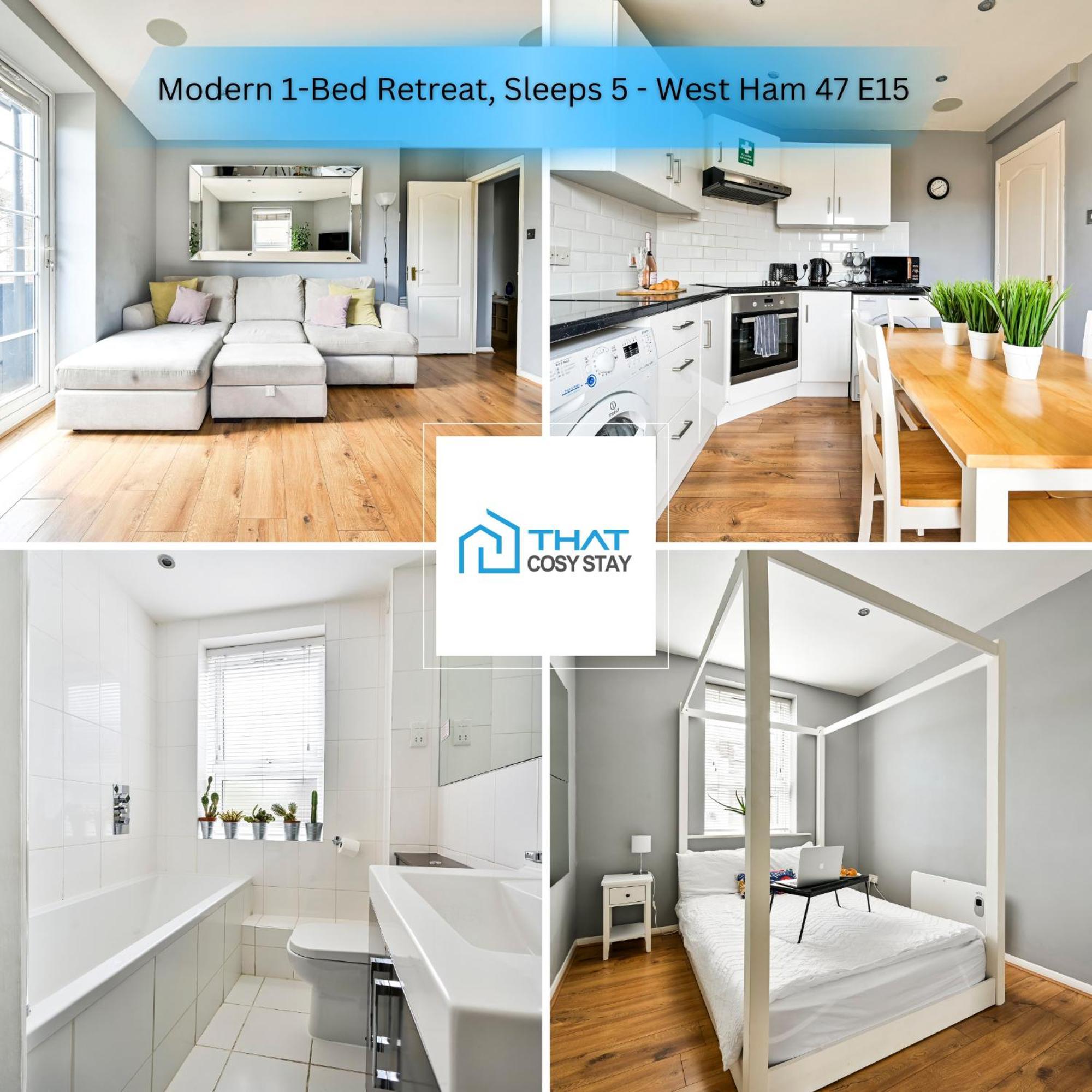 伦敦Cosy 1-Bed E15, Sleeps 4, 1 Min From Tube Station Near O2 Arena公寓 外观 照片